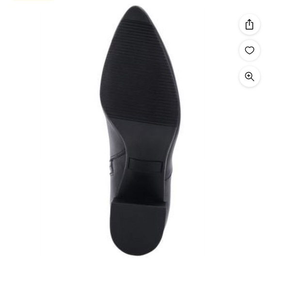 AQUA COLLEGE Womens Black Padded Waterproof Block Heel Zip-Up Leather Booties - Picture 4 of 8